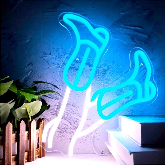 Neon Cowgirl Boot Blue White Bday Party Wall Indoor Outdoor Gift Light LED Decor - Picture 2 of 7